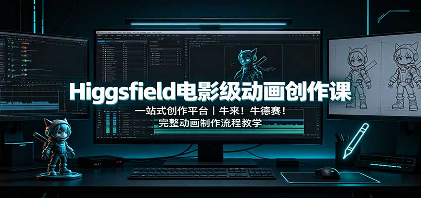 Higgsfield电影级动画创作课：一站式创作平台，牛来！牛德赛！完整动画制作流程教学-项目创薪