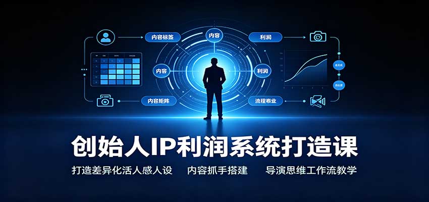创始人IP利润系统打造课：打造差异化活人感人设，内容抓手搭建，导演思维工作流教学-项目创薪