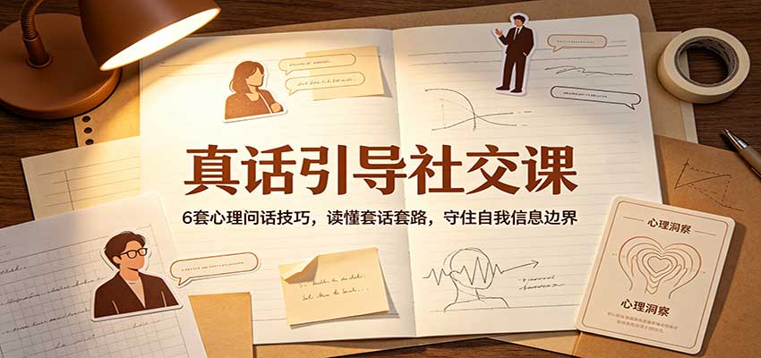 真话引导社交课：6套心理问话技巧，读懂套话套路，守住自我信息边界-项目创薪