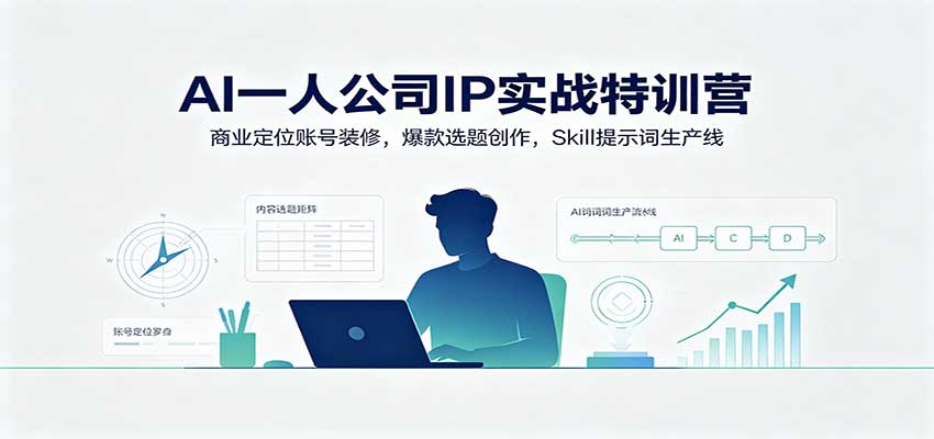 AI一人公司IP实战特训营：商业定位账号装修，爆款选题创作，Skill提示词生产线-项目创薪