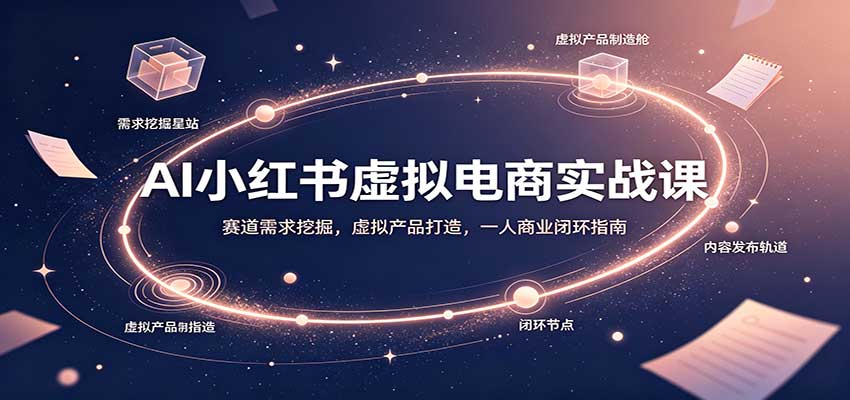 AI小红书虚拟电商实战课：赛道需求挖掘，虚拟产品打造，一人商业闭环指南-项目创薪