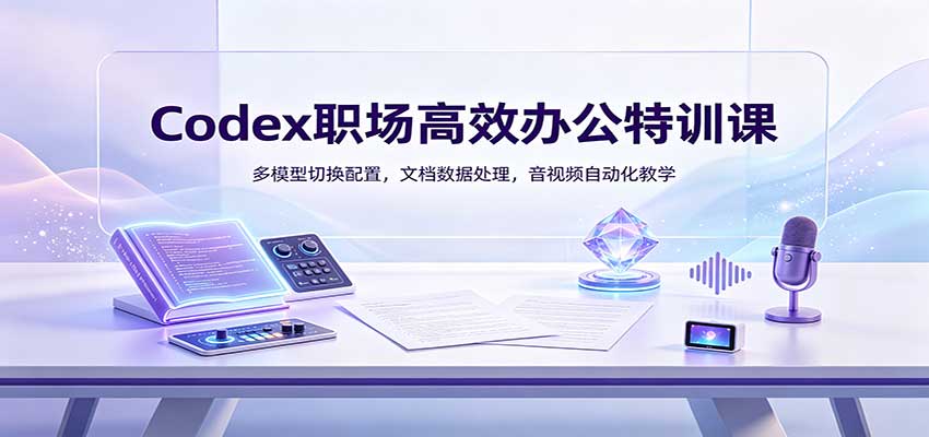 Codex职场高效办公特训课：多模型切换配置，文档数据处理，音视频自动化教学-项目创薪