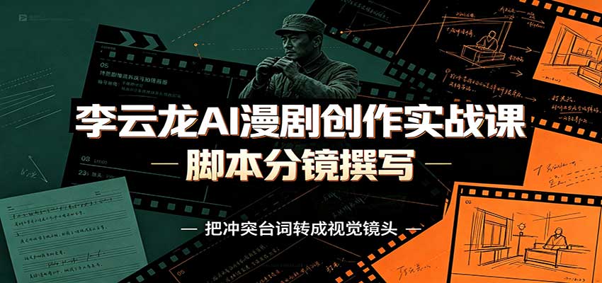 李云龙AI漫剧创作实战课：角色人设还原，脚本分镜撰写，AI漫剧成片完整制作教学-项目创薪