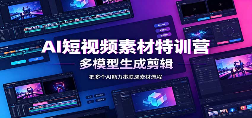 AI短视频素材特训营：Codex本地部署实操，多模型生成剪辑，爆量素材挖掘教学-项目创薪