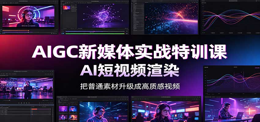 AIGC新媒体实战特训课：工具入门实操，AI短视频渲染，数字人商业视频制作-项目创薪