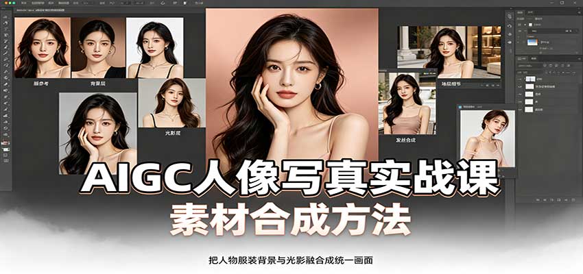 AIGC人像写真实战课：软件平台部署筹备，素材合成方法，多题材写真案例-项目创薪