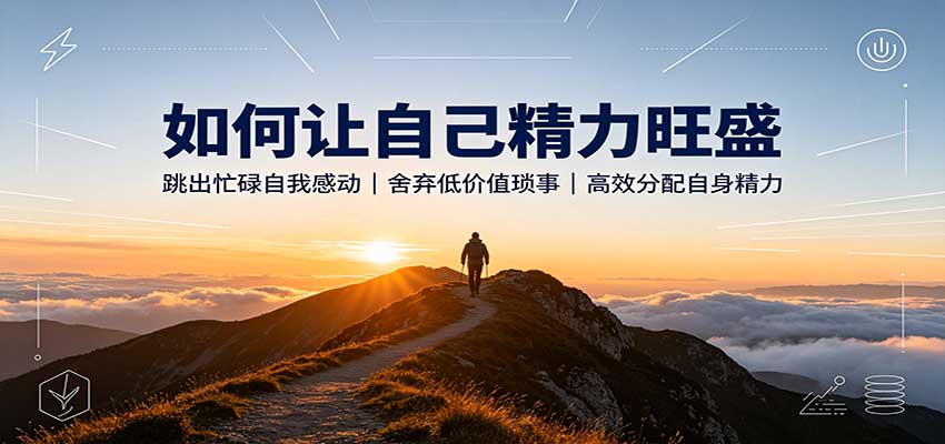 如何让自己精力旺盛：跳出忙碌自我感动，舍弃低价值琐事，高效分配自身精力-项目创薪