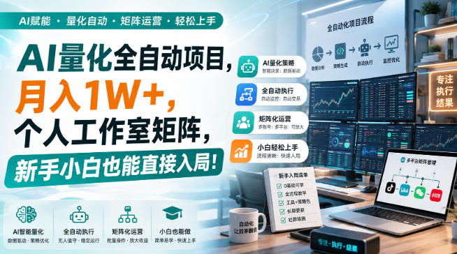 AI黄金量化玩法，新手低成本入局的最佳跳板，月收益轻松万元！-项目创薪