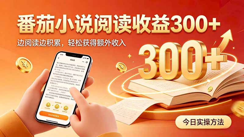 全自动番茄挂机玩法，日入300+边阅读边积累，轻松获得额外收入-项目创薪