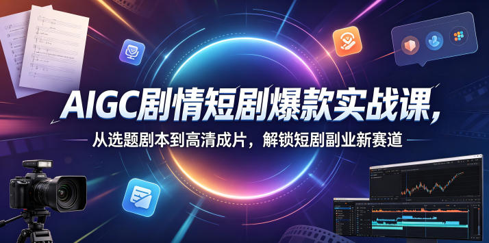 AIGC剧情短剧爆款实战课，从选题剧本到高清成片，解锁短剧副业新赛道(更新0906)-项目创薪