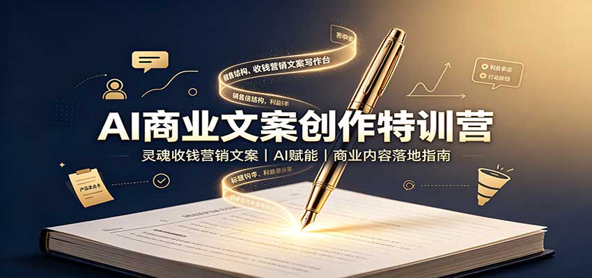 AI商业文案创作特训营：灵魂收钱营销文案，AI赋能，商业内容落地指南-项目创薪