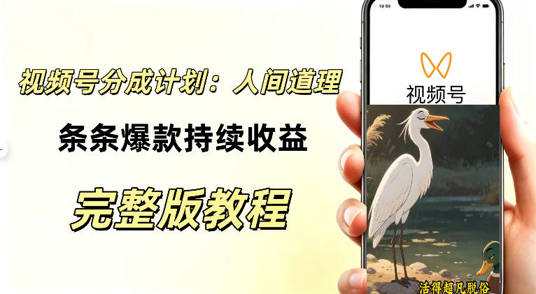 视频号新玩法之AI动漫画风励志视频，不用会画画、不用拍摄，持续化收益，详细拆解-项目创薪