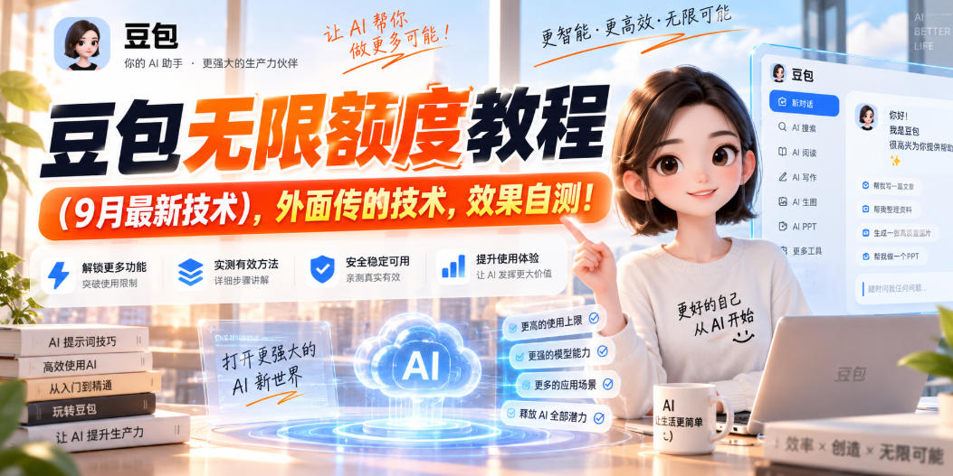 豆包无限额度教程(9月最新技术)，外面传的技术，效果自测！-项目创薪