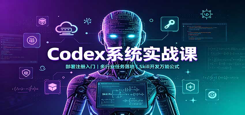Codex系统实战课：部署注册入门，多行业任务落地，Skill开发万能公式-项目创薪