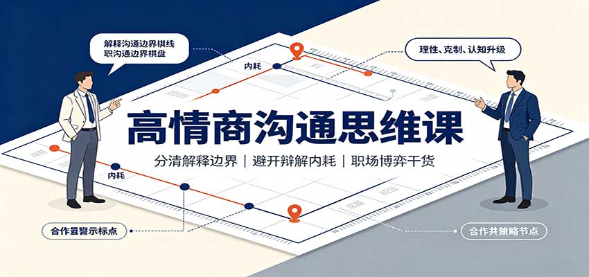 高情商沟通思维课：分清解释边界，避开辩解内耗，职场博弈干货-项目创薪