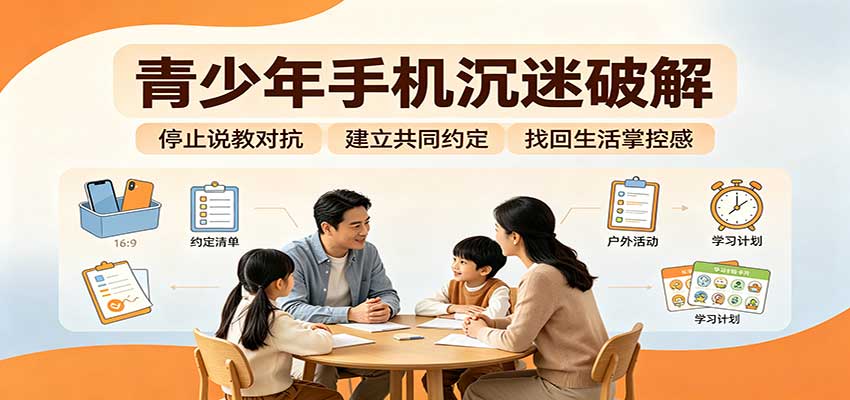 青少年手机沉迷破解：跳出管控说教思维，六步法引导孩子夺回注意力掌控权-项目创薪