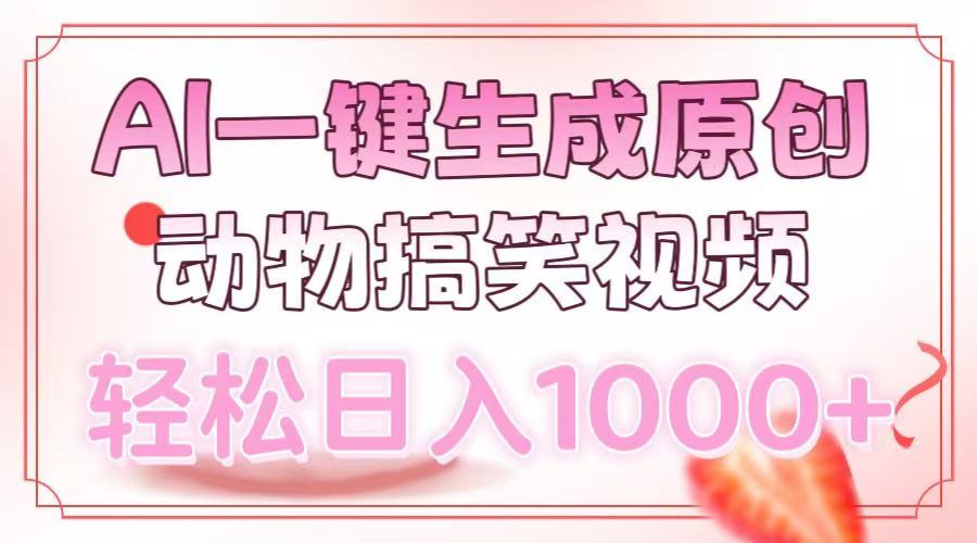 AI一键生成原创动物搞笑视频,轻松日入1000+-项目创薪